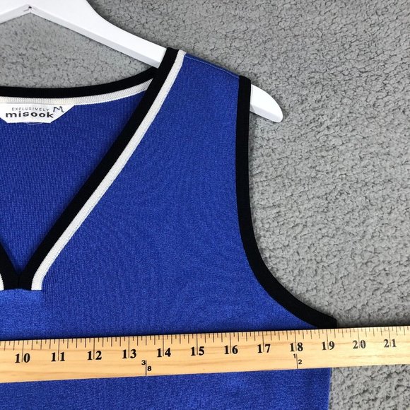 Exclusively Misook Women's Medium Tank Top Classic Knit V-Neck Career Stretch - Picture 8 of 10